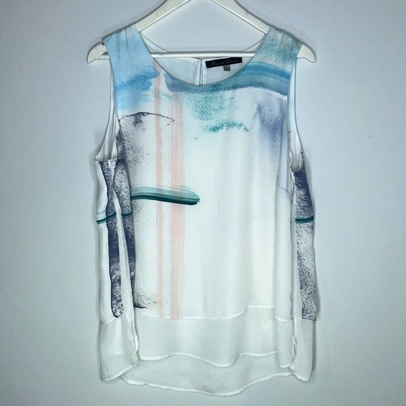 Rose & Olive Sleeveless Layered Round Neck Pullover Blouse Size 1X - Picture 4 of 10